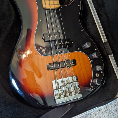 Fender Deluxe Active Precision Bass Special with Maple Fretboard - Sunburst with SKB Flight Case for sale