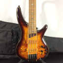 Like New Ibanez SR5PBLTD 5-String Bass Guitar, Dragon Eye Burst Flat w/ Gig Bag