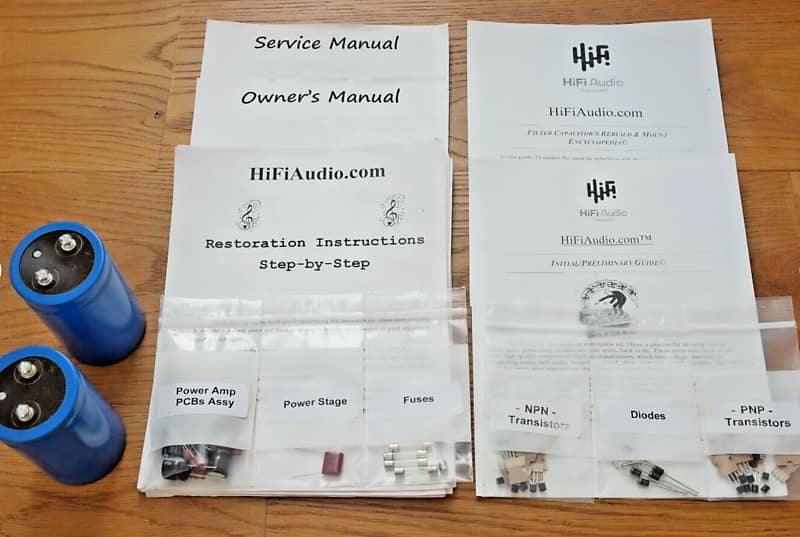 Hafler P225 restoration kit filter capacitor repair rebuild fix  			