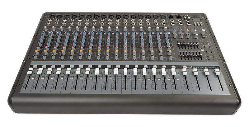 Rockville RPM1870 18 Channel 6000W Powered Mixer w/USB, Effects/16 XDR2 Mic Pres