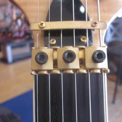 Used Lefty RWG Raven West Sold Body Electric Guitar w/ Floyd Rose Tremelo/Bridge  - Walnut/Maple image 9