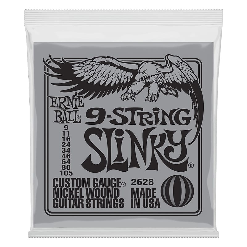 Ernie Ball Slinky Nickel Wound Electric Guitar 9-String 9-105 Gauge image 1