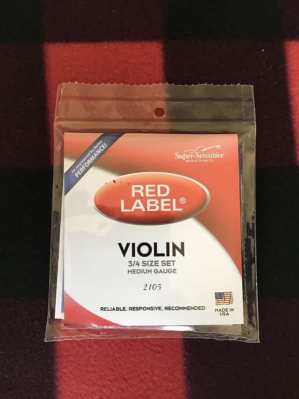 Super-Sensitive Red Label 3/4-Size Violin String Set image 1