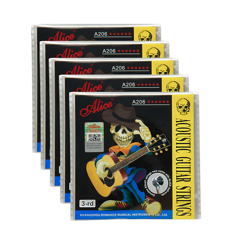 5PCS Alice Acoustic Guitar G Strings Steel Core Coated Copper Reverb