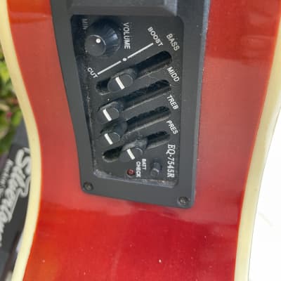 Rare Redburst Sky Electric/Acoustic Bass Guitar image 7
