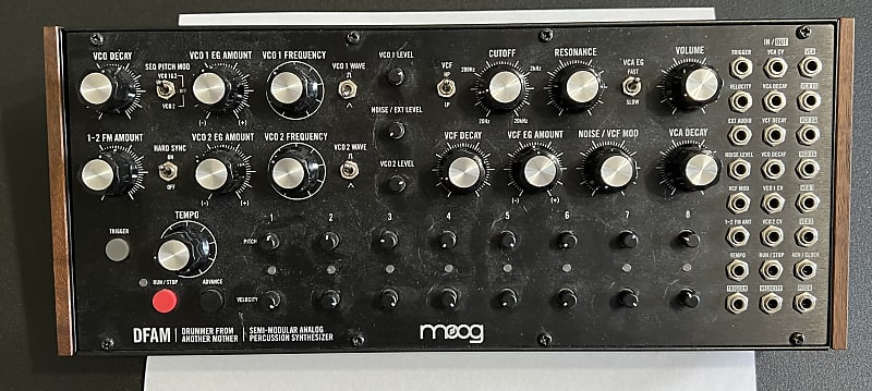 Moog DFAM Drummer From Another Mother Semi-Modular Analog Percussion Synthesizer 2018 - Present - Black/Wood image 1