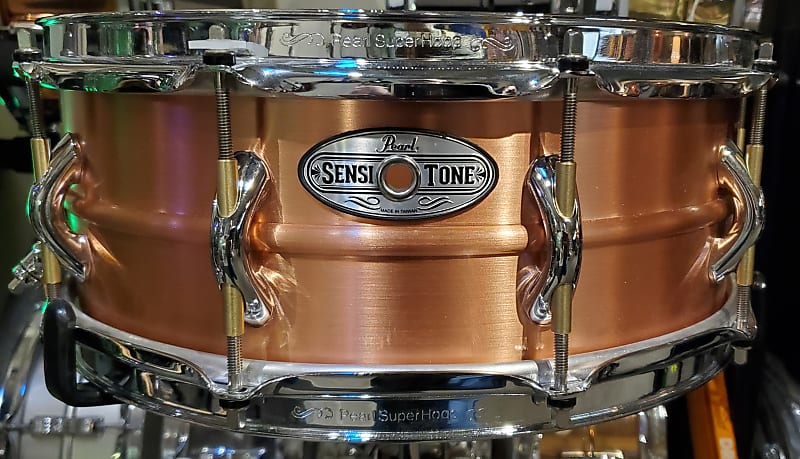 Pearl Sensitone Copper Beaded 5x14 Snare Drum image 1