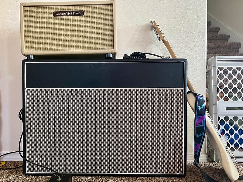 Trimmed and Burnin' Amps '59er mid-00s - Black Tolex w/ Salt-and-Pepper Grille Cloth image 1