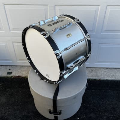 Yamaha Field Corps Marching Bass Drum 22” x 14” Brushed Silver image 1