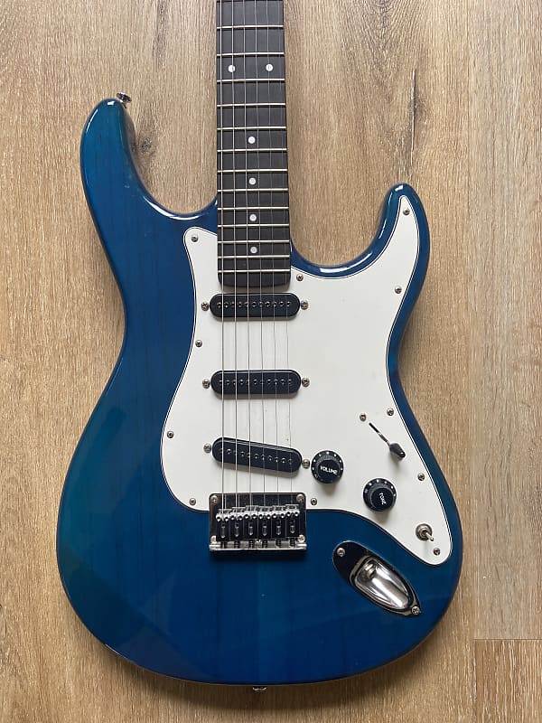 Carvin Strat Style Guitar - Blue over natural | Reverb