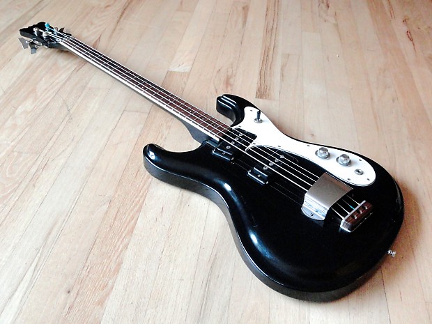 1970s Mosrite Firstman Vintage Electric Bass Guitar Black