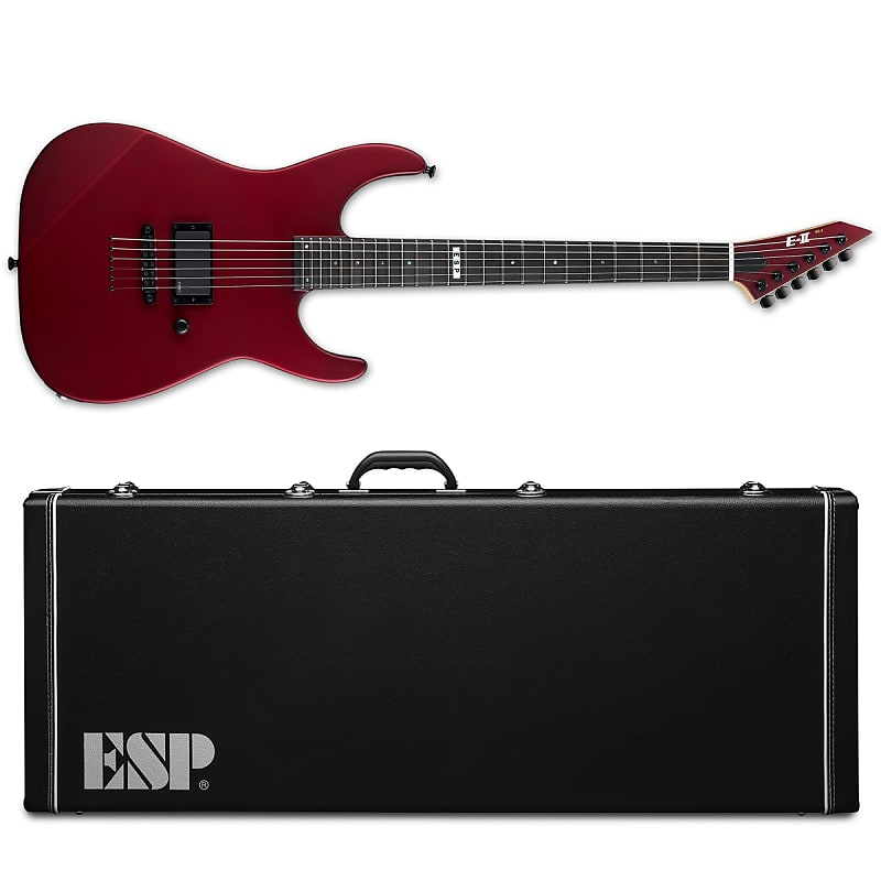 ESP E-II M-I Thru NT Deep Candy Apple Red Electric Guitar + Hard Case Made in Japan image 1