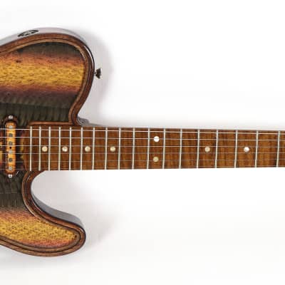 Walla Walla USA Maverick Skin Real Cobra Skin Tele Electric Guitar w/Case image 3