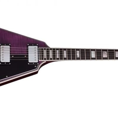 Schecter V-1 Custom Electric Guitar Trans Purple image 1