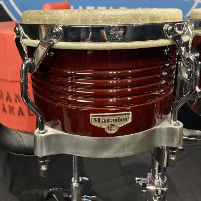 Frankie Banali's (Quiet Riot) M201-ABW LP Matador Wood Bongos, with Stand and Stenciled Case! - Almond Brown/Chrome image 21