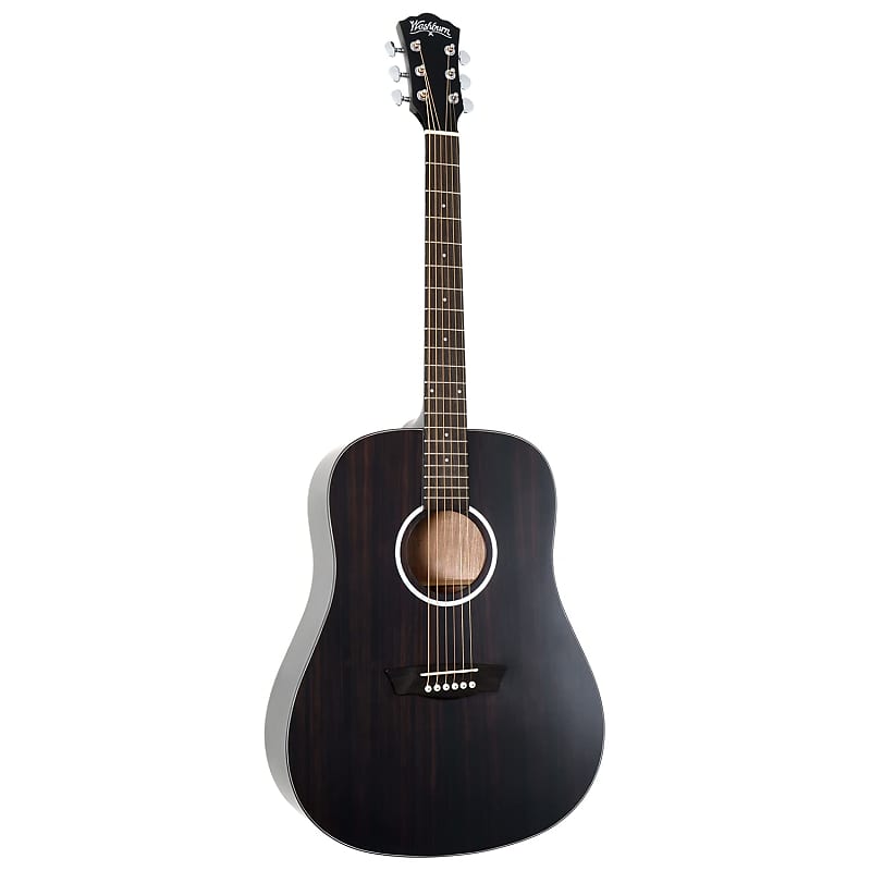 Washburn 6 String Acoustic Guitar, Right, Striped Ebony