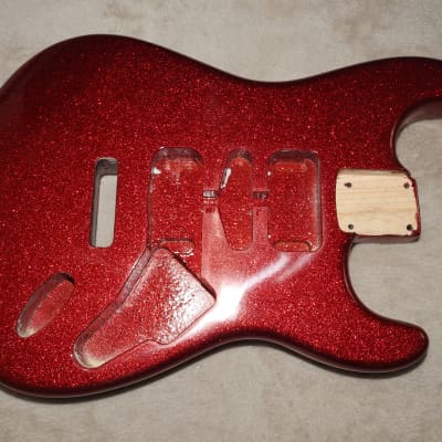 Mighty Mite MM2700AF-RSPRKL Strat Swamp Ash Body Red Sparkle Poly Finish The Last One! NOS #3 image 1