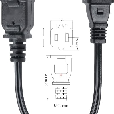 5Core Power Cord Cable 2-Prong Male-Female Extension AC 2-Prong Male-Female Power Cable 10 Foot EXC BLK 10FT 30PCS image 7