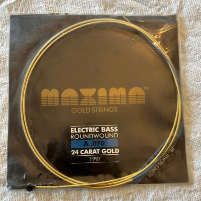 Maxima 1997 A.070 24 Carat Gold X-Tra Lites Extra Light Long Scale 88 RoundWound Electric Bass String for sale