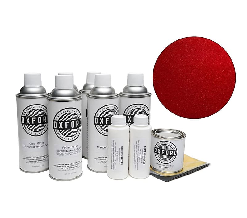 Oxford Deluxe Aerosol Nitrocellulose Lacquer Finishing Kit Reverb