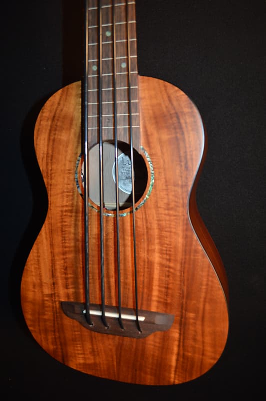 Luna Koa Bari Bass Fretless Bass Ukulele W Preamp Tuner And Reverb 3202