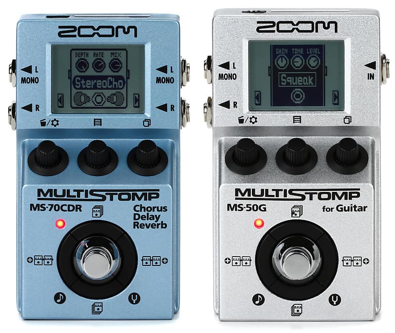 Zoom MS70CDR MultiStomp Chorus / Delay / Reverb Pedal Bundle Reverb