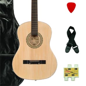 De Rosa DK3810R-NT Kids Acoustic Guitar Outfit Natural w/Gig Bag, Pick, Strings, Pitch Pipe & Strap for sale