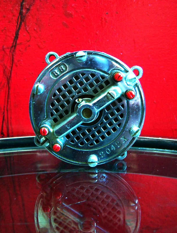 Vintage RARE 1930's Universal Model BB carbon microphone chrome spring mic # 2 Shure Electro Voice image 1
