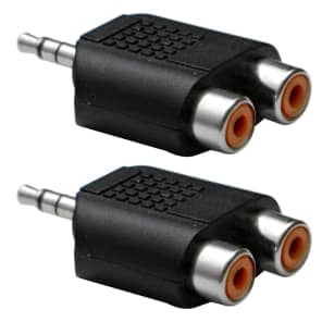 Seismic Audio SAPT55-2PACK 1/8" TRS Male to Dual RCA Female Cable Adapters (Pair)