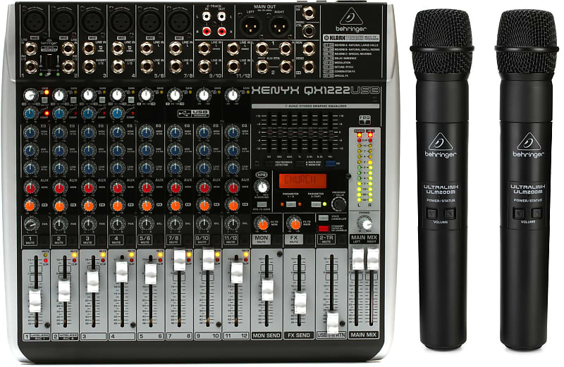 Behringer Xenyx QX1222USB Mixer with USB and Effects Bundle with