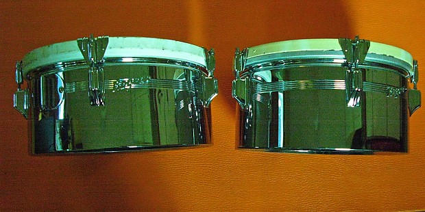 Rogers drums Timbales set. Chrome over brass. 13