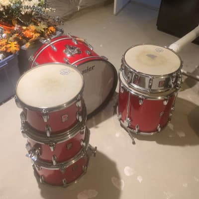 Premier 6500 This vintage drum set is like brand new hardly ever used I bought it in 7475 and stop playing shortly afterwards and kept in cases ever since as you can see the black cases in the photo they’ve been in those cases for years Red image 3