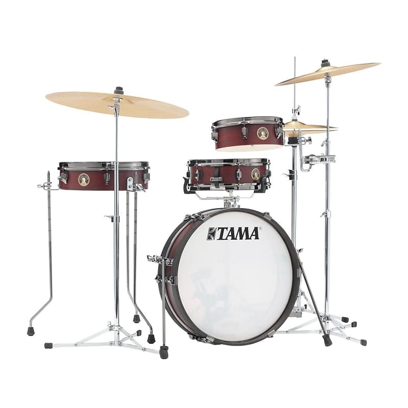Tama Club-JAM Pancake 4pc Drum Set Burgundy Walnut Wrap image 1