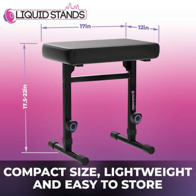 Liquid Stands Foldable Piano Keyboard Stand and Bench Set - Portable Heavy Duty Digital Piano Stand for 54-88 Key Electric Pianos Adjustable Piano Bench, Stool - Sturdy Keyboard Music Stand and Seat image 4