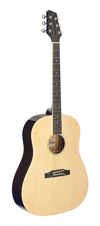 STAGG Slope Shoulder Dreadnought Acoustic Guitar with Catalpa Body Natural Finish image 1