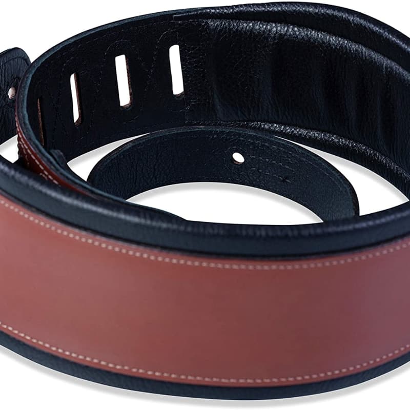 Levy's Leathers PMB32-WAL - 2 Wide Walnut Veg-tan Leather Banjo Strap.