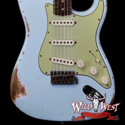 Fender Custom Shop 1962 Stratocaster Hand-Wound Pickups AAA Dark Rosewood Slab Board Relic Sonic Blue image 1