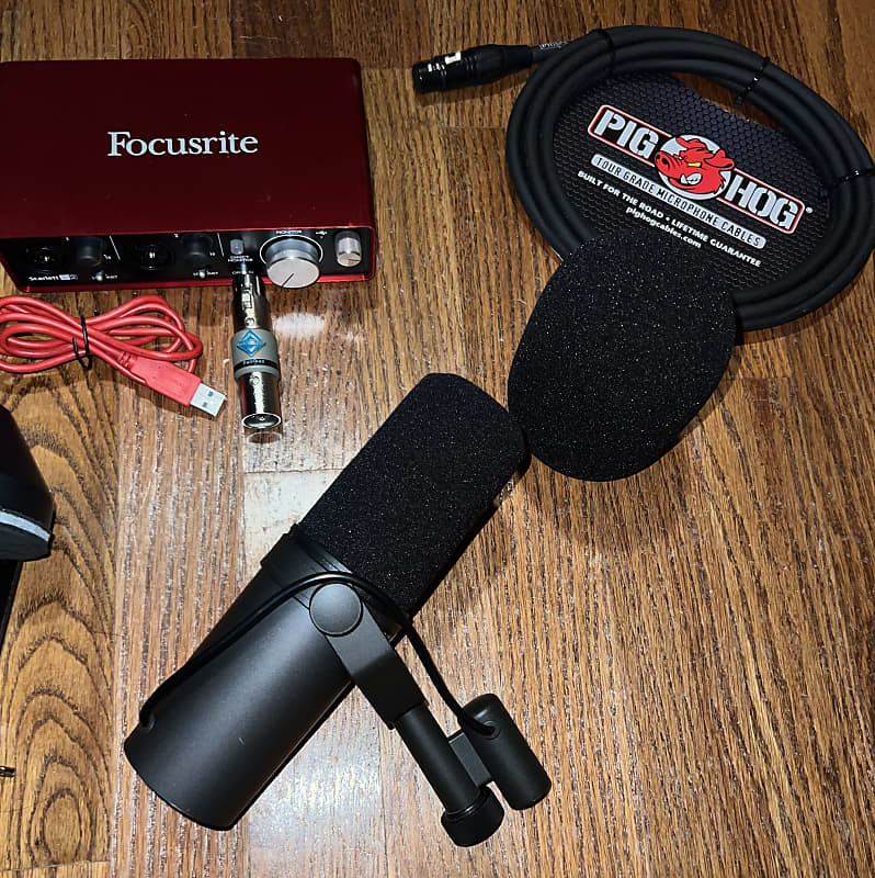 Shure SM7B Genuine Dynamic Microphone + Rode PSA1 Arm + Reverb