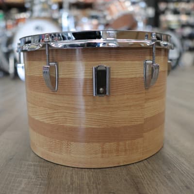 70s Ludwig 9x13" 3-Ply Concert Tom Blue/Olive Pointy Badge (Butcher Block) image 4