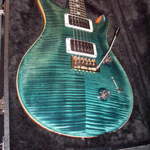 PRS Custom 24  Ten Top Custom Color Slate Blue with Matching Flamed Maple Neck and Natural Back image 5