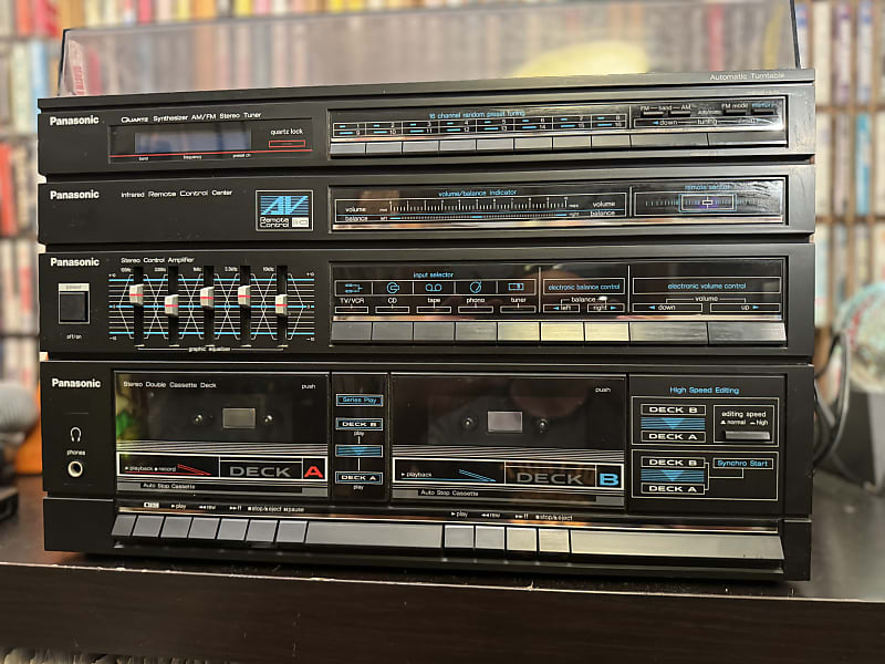 Panasonic SG-D26 All in One Cassette Player Record Player AM/FM Radio 1980s  Black