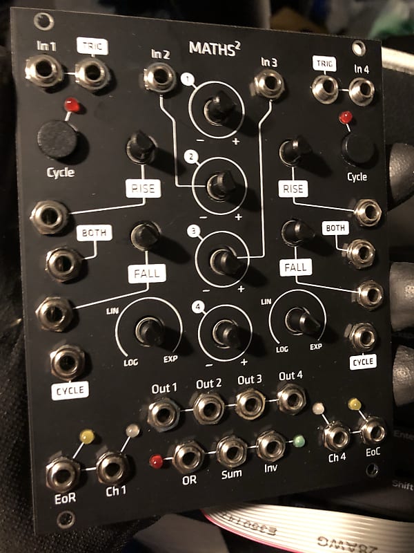 Black Grayscale panel for the Make Noise Maths v2 2 replacement