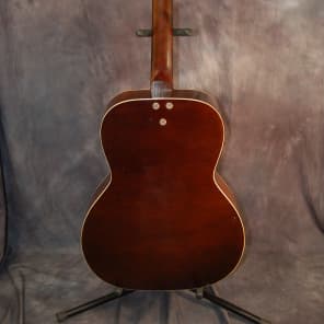 Montgomery Wards Airline Auditorium Size Flat top Acoustic Guitar with original Case 1965 Natural image 7