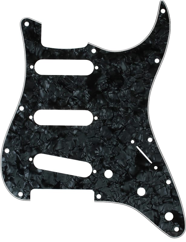 Fender 11-hole Modern-style Stratocaster S/S/S Pickguard - Black Moto (2-pack) Bundle image 1
