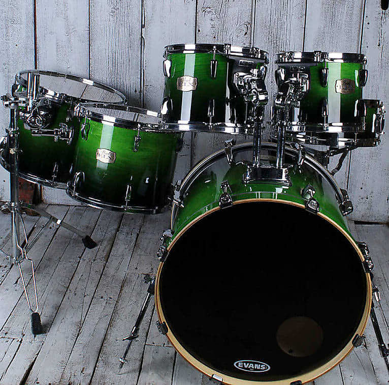 Pearl Export Series ELX Shell Drum Kit 6 Piece Drum Kit Green Fade Finish