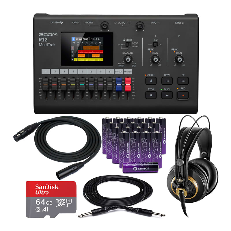 Zoom R12 MultiTrack Portable Recorder Bundle with Reverb