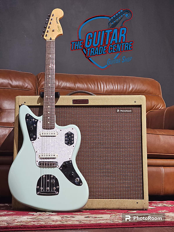 2018 Squier Vintage Modified Jaguar in Sea Foam Green Reverb