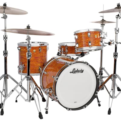 Ludwig *Pre-Order* Classic Maple Mod Orange Downbeat 14x20_8x12_14x14 Drums Shells Made in USA Authorized Dealer image 1