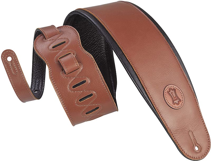 Levys 4 1/2 Inch Garment Leather Bass Strap with Foam Padding, Brown