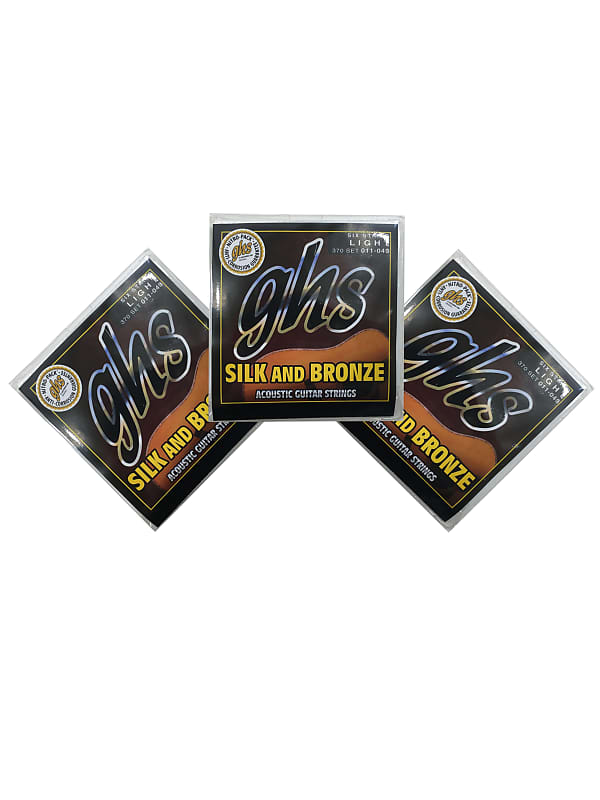 GHS Guitar Strings 3 Packs Acoustic Silk and Bronze Medium Light